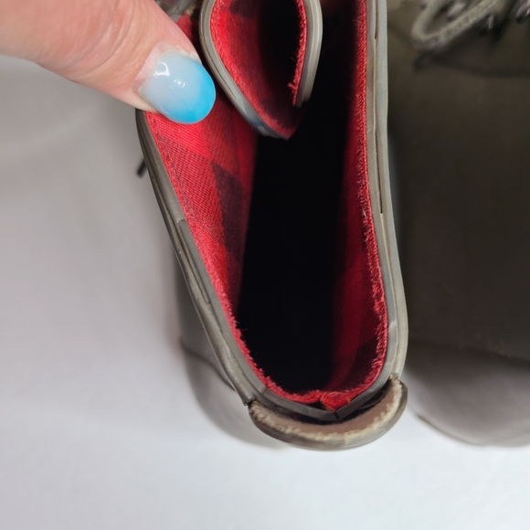 Loeffler Randall Grey Lace Up Rubber Rain Boots Preowned Size 10 Ladies - Picture 12 of 16